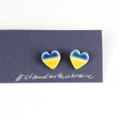 Maža širdelė - segė, ženkliukas su Ukrainos vėliava 2vnt.